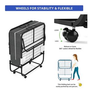 Single Steel Tragbares Rolla way Metal Fold Folded Faltbares Klapp bett mit Matratze - Product Image 5