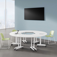 Table de formation pliante E0 MFC, directement de l'usine, avec forme personnalisée et système de verrouillage du plateau auto-bloquant