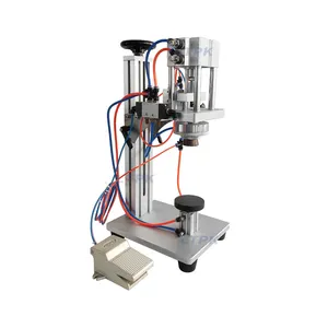 Automatic Pneumatic Glass Plastic Perfume Bottle Capping Machine Pump Crimping Sealing Taping Machine