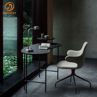 Table de bureau polyvalente pour rangement intérieur avec base en métal noir, design unique pour le bureau et la chambre à coucher