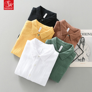 Wholesale Double Layers Collar Polo Shirt 100% Cotton Material