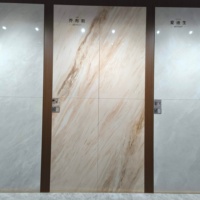 Carrelage en porcelaine marbrée beige poli 600x1200mm, aspect pierre Calacata blanc mat de luxe, moderne, pour villas et écoles