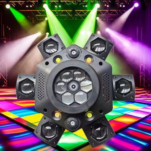 Новый мини-луч с шестью ручками, движущийся пчелиный глаз, светодиодный лазерный луч, зеленый, красный и RGB излучающие цвета для диско-вечеринки, сцены, диджея, танца, с использованием - Product Image 3