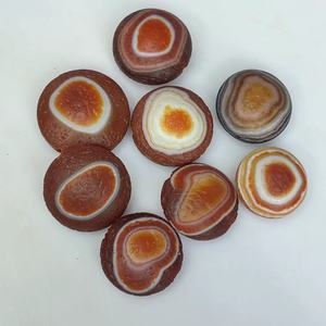 Matte Retro Aged Finish von Raw Stones 25-30mm Augen Augapfel Himmlisches Auge Roter Achat Natürliche Textur Landschaft Achat Verkauf von Stück - Product Image 5
