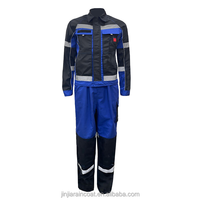 Ensemble de vêtements de travail réfléchissants en toile de polyester durable pour hommes, veste de travail, pantalon à bretelles, salopette avec plusieurs poches, genouillères