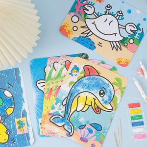 Kit de pintura de arena de dibujos animados para niños, actividad educativa de arte en papel para manualidades, de 4 a 6 años - Product Image 1