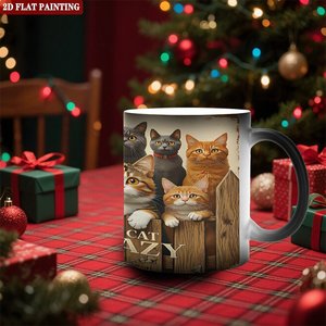 Mug professionnel 11oz en céramique noire givrée, prêt pour la sublimation, activable par la chaleur - Product Image 2