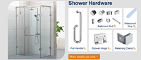 Ensemble de douche pour salle de bain, acier inoxydable 304, accessoires de salle de bain, ensemble de salle de bain avec porte en verre pour salle de bain