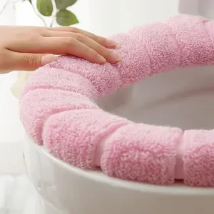 Housse de siège de toilette tricotée bicolore en forme de O pour garder au chaud, accessoires de salle de bain, décoration intérieure - Product Image 4