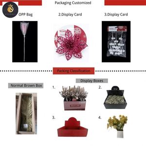 Decoraciones de flores artificiales de Navidad, tallo de flor esponjosa suave blanca con <span class=keywords><strong>estambre</strong></span> de brillo, flores de Navidad de terciopelo, Navidad - Product Image 5