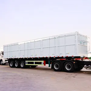 Transporte rodoviário semi-reboques de grãos de 60 toneladas e 80 toneladas para caminhões de caixa fechada