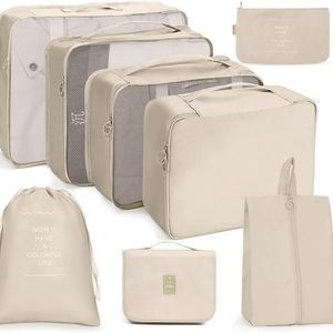 Wholesale 7 Pcs Travel Luggage Organizers Set Waterproof <b>Suitcase</b> Organizer Clothes Shoes Cosmetics Toiletries Storage Bags - Product Image 5