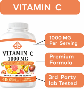 Vitamine C OEM saveur orange, soutien énergétique, immunitaire et antioxydant, sans OGM, végétalien, 400 capsules pour adultes, enfants et nouveau-nés - Product Image 3