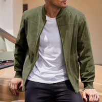 Vestes bomber en daim léger pour hommes, vestes varsity décontractées, vestes en simili cuir vintage