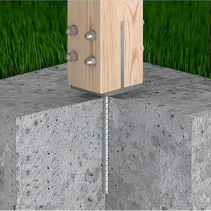 40*7*7 cm Galvanisé Post Base Cover Plate <span class=keywords><strong>avec</strong></span> Rebar Adjustable Pack Béton Ancrage pour Clôture Pergola Deck Repair Broken Wood - Product Image 2