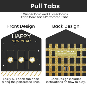 Xieli New Year Party Favor <span class=keywords><strong>Puntos</strong></span> coloridos Black Golden Glitter Pull Tabs Juegos de cartas - Product Image 4