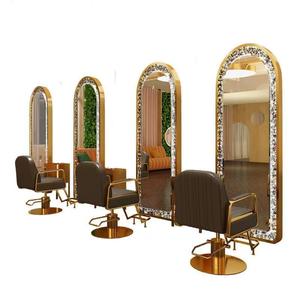 Nouveau Miroir LED Mural Grand Format Doré pour Salon de Coiffure et Maquillage - Collection 2025 - Vente Flash - Product Image 4