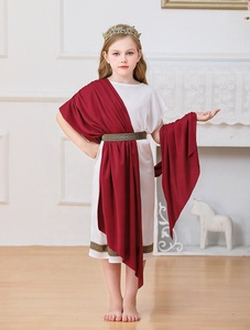 Cosplay bambini mitologia greca Costume in bianco rosso <span class=keywords><strong>Toga</strong></span> romana per le prestazioni di carnevale abito lungo - Product Image 5