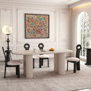 <span class=keywords><strong>Mesa</strong></span> de Comedor Ovalada de Diseño Simple con Patas de Madera para 6 Personas, Muebles para Comedor y Cocina - Product Image 2