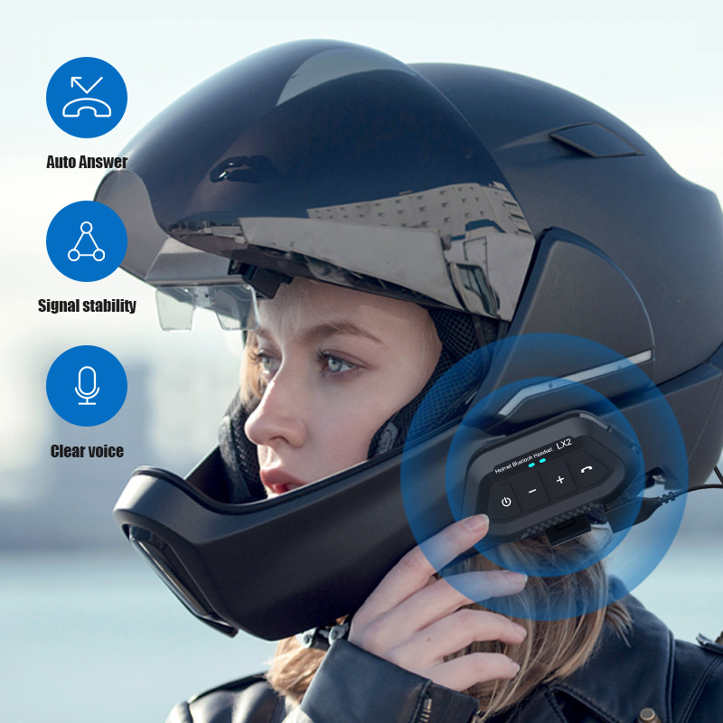 Khptop Motorcycle Helmet Bluetooth Headset,Sking Earphone,CVC Noise Cancellation Stereo Music Automatic Answering,90 Hours Playing Time High Sound Ultra-Thin Headset Black - View #6