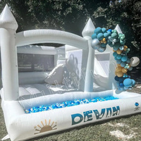 Bâche en PVC blanc de 15 pieds gonflable Bouncer House Double couture Ball Pit & Slide Pack d'accessoires avec kit de réparation Soft Play Sea