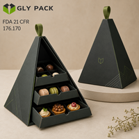 Großhandel: Luxuriöse, individuell bedruckte Pyramidenbox aus Karton für Kuchen, Desserts, Servierplatten, zum Mitnehmen und als Geschenkverpackung