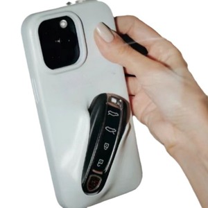 <span class=keywords><strong>Coque</strong></span> de téléphone portable en silicone couleur unie avec support d'insertion de clé pour 15 Pro Promax - Product Image 5