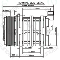 Compresseur Valeo TM13 d'origine constructeur, neuf, référence OE Z0013034, 12V, 8PK, 123mm, pour système de réfrigération professionnel de transport