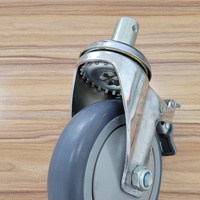Roues PU TPU de haute qualité pour lits d'hôpitaux médicaux Roues pivotantes robustes 5in 125mm