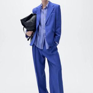 Blazer Clásico de Color Sólido para Mujer, Talla Grande, Transpirable, Chaqueta de Traje Formal para Damas, para Oficina y Fiestas - Product Image 1