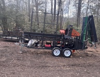 Scie à bois industrielle 30 tonnes, capacité 500 mm, processeur de bûches à gaz avec moteur à piston 10 000 tr/min, barre de 24 pouces