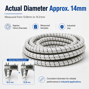 Cordon élastique industriel de 14 mm, corde élastique robuste avec revêtement extérieur tressé pour usage industriel - Product Image 3