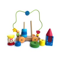 Jouet éducatif en bois coloré pour bébé, circuit de perles, labyrinthe d'activités pour tout-petits