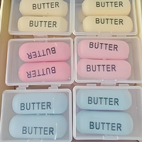 Jouet Squishy en forme de beurre, à remontée lente, doux, anti-stress, 12 pièces, jaune, rose, bleu