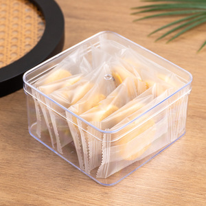 Boîte de rangement rectangulaire en plastique transparent avec couvercle, anti-poussière, pour biscuits, desserts, collations, cadeaux, présentoir de bureau - Product Image 3