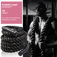Corde de combat, équipement d'entraînement physique de boxe, corde de 38 mm ou 50 mm, équipement de musculation, matériau en nylon