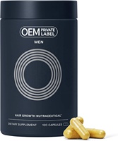 Capsules de soin capillaire pour hommes, marque privée, 120 unités, complément alimentaire nutraceutique, service OEM, vente en gros, directement de l'usine