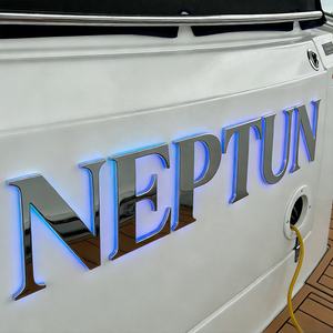 Insegna LED Personalizzabile di Lusso per Uso Marino, Resistente alla Corrosione, Nome della Barca in Acciaio Inox 3D Retroilluminato per Yacht di Lusso - Product Image 2