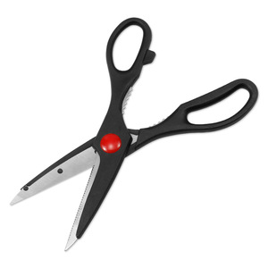 <b>Kitchen</b> Scissors 7.5 In Stainless Steel Multi Purpose Meat Bone Fish Cutter Black Dishwasher Safe - Product Image 3