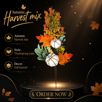 Tige florale artificielle faite à la main pour la décoration d'automne, couronne de Thanksgiving, centre de table, décoration intérieure en soie, vente en gros