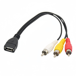 Câble AV USB femelle vers 3 RCA mâle, adaptateur audio-vidéo en cuivre pour connecteur d'interface de décodeur TV - Product Image 4