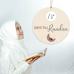 Islamic <b>Gift</b> Party Hanging Decoration Ramadan Advent Countdown Calendar Acrylic Days Till Eid Sign - Product Image 4