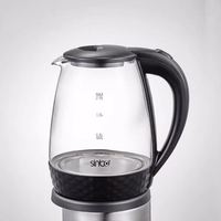 Bouilloire électrique sans fil en verre borosilicate haute résistance 1,8 L Arrêt automatique Transparent Sans plomb pour usage domestique