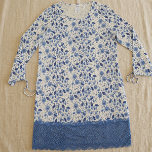 Vestido de Noche Ligero para Mujer, 100% Algodón, Estampado Completo, con Encaje, Suave, Lujoso, Estilo Casual, Manga Larga - Product Image 3