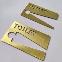 Vergoldetes männliches weibliches Toiletten tür schild Gebürstetes Messing Edelstahl Metall Toiletten schilder