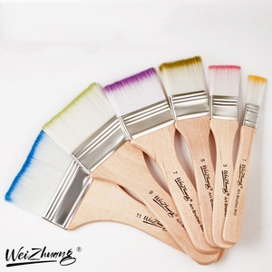 Ensemble professionnel de 12 pinceaux en nylon avec manche en bois, pinceaux plats pour artistes, pour la peinture murale, l'acrylique, l'huile, l'aquarelle, le <span class=keywords><strong>vernis</strong></span> - Product Image 4