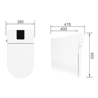 Ensemble de toilettes en céramique complet TEJJER avec bidet à chasse d'eau sans contact, LED et siphon