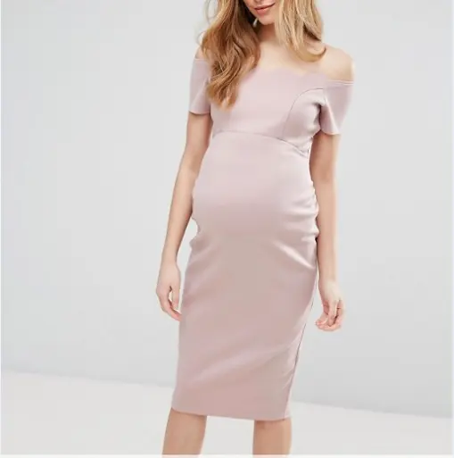 En gros doux usage d'ajustement sexy drôle impression robe vêtements de maternité robe de soirée enceinte