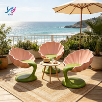 Tabouret de bar individuel moderne en fibre de verre en forme de lotus, personnalisé et créatif, pour hôtels, restaurants, appartements, durable et écologique