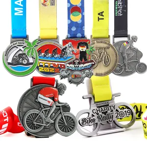 All Kinds Of Medals Manufacture High Quality Metal Zinc Alloy Enamel Custom Cycling Bike Ride Race Sport Award Medals Cycle Customize Medal